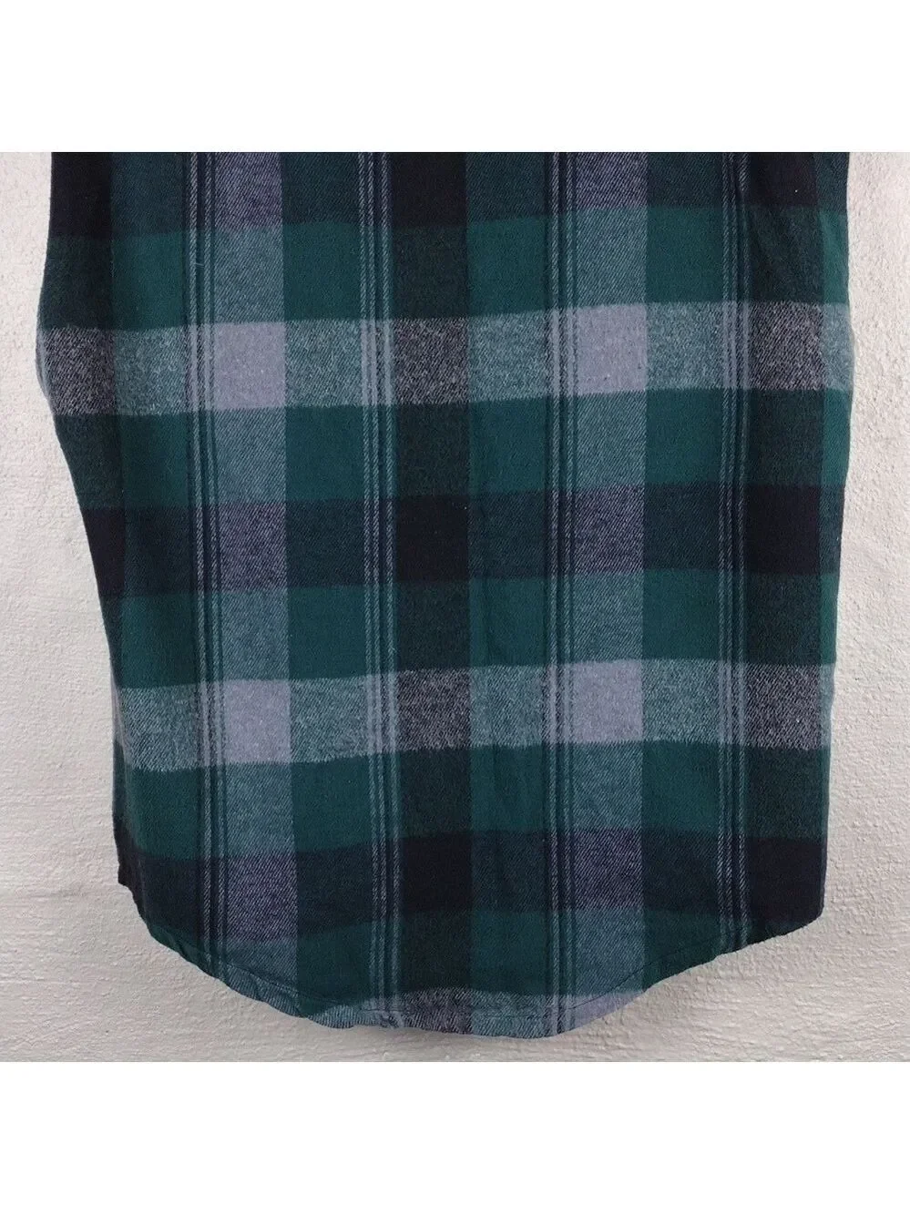 Surf Style Interplanetary Body Gear Green Windowpane Plaid Hooded Snap Up Vest